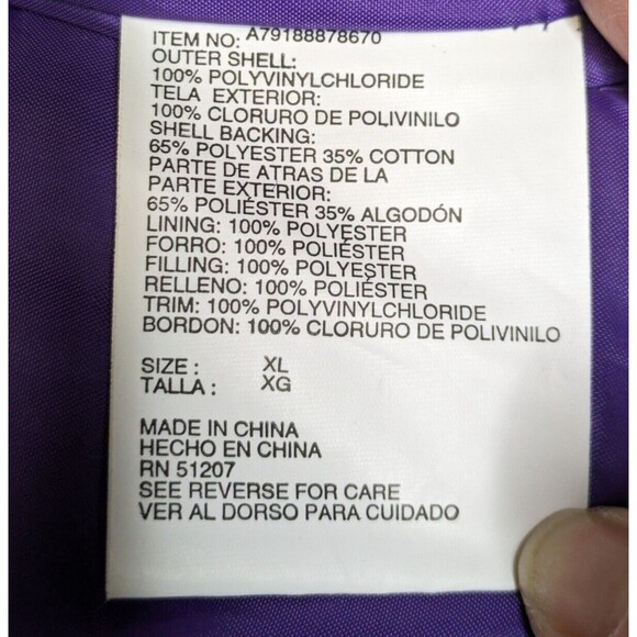 Minnesota Vikings Parka Jacket Mens XL Black Hooded Full Zip Vintage - Picture 11 of 13